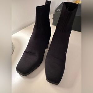 Eileen Fisher black stretch sock booties